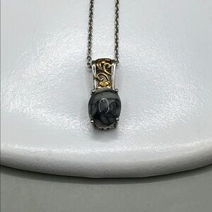 Chuck Clemency STS Sterling Silver 925 gemstone pendant chain necklace-dainty.